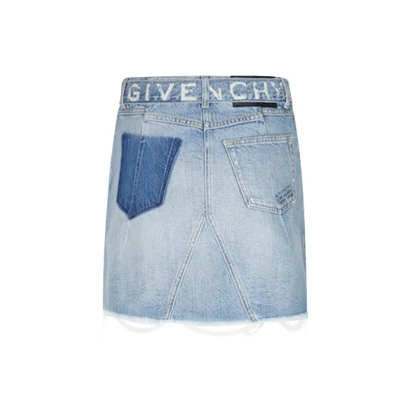 Givenchy Denim Short Skirts Women's Light Blue-1