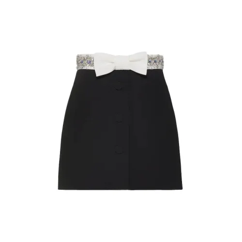 MIU MIU Casual Short Skirts Women's Black