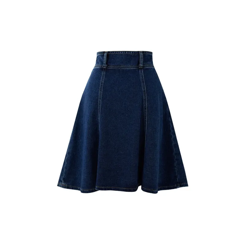 SOON FLOWER Denim Short Skirts Women's Blue-1