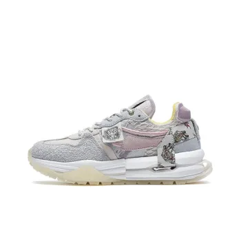 XTEP Sky Ride Collection Casual Shoes Women's Low Top Tea White/Snow Mist Green/Wisteria Purple