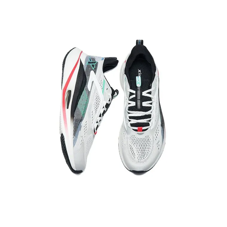 XTEP Speed 3.0 Essential Cushioning Anti Slip And Wear Resistant Low Top Running Shoes Men's White Black-2