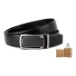 Litchi Grain Black Strap Matte Silver-Tone Buckle Extended Length+130cm
