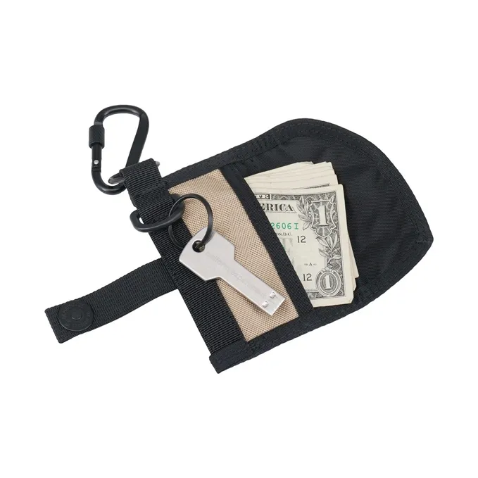 Rough Enough Nylon Coin Purse, Card Holder, Key Pouch Mini Unisex Black-1