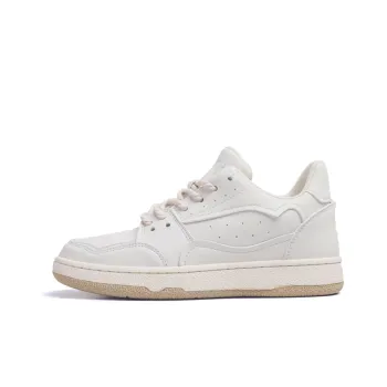 Jifffly Anti Slip Wear Resistant Low Top Skateboard Shoes Unisex Distressed White