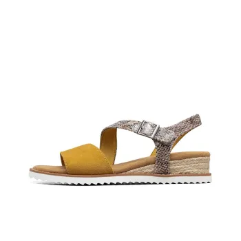 Skechers DESERT KISS Beach Sandals Women's Yellow Silver
