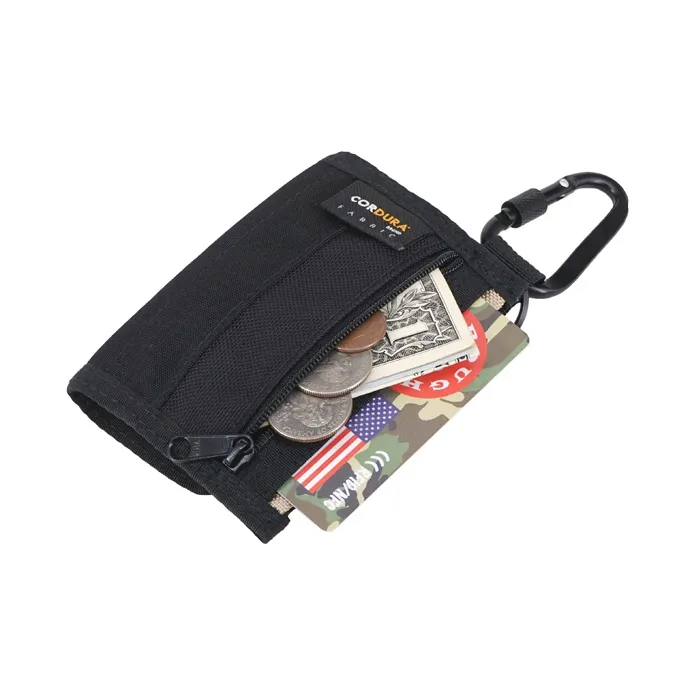 Rough Enough Nylon Coin Purse, Card Holder, Key Pouch Mini Unisex Black-3