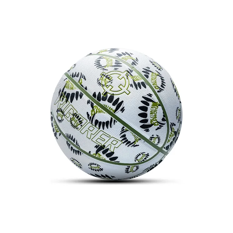 RIGORER Monster Series PU Basketball White Green Size 7 Training Unisex-11