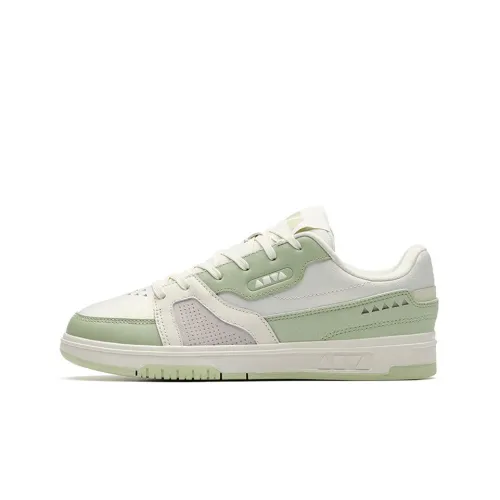 ANTA Skateboard Shoes Women's Low-Top Light Beige/Ice Screw Green