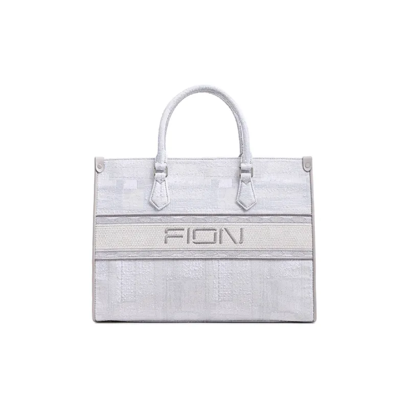 FION Fabric Tote Bag Shopping Bag Handbag Women's Light Gray-1
