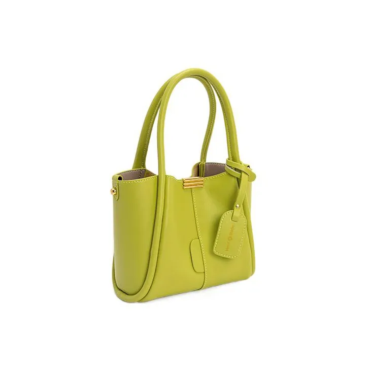 VENOF Cow Leather Handbag Tote Bag Trumpets Women's Solid Color-6
