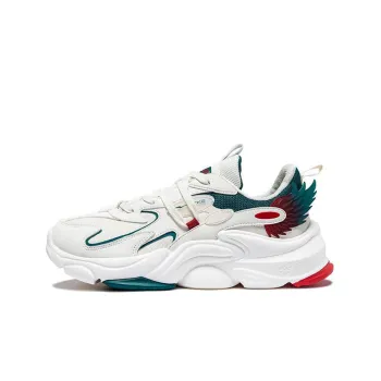 Erke Anti Slip And Wear Resistant Breathable Low Top Running Shoes Men's White Dark Marsh