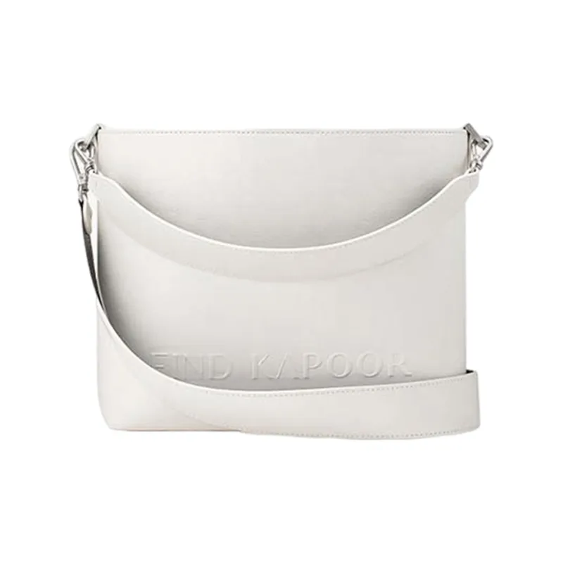 FIND KAPOOR Artificial Leather Messenger Bag, Crossbody Bag Regular Unisex Ivory White-1