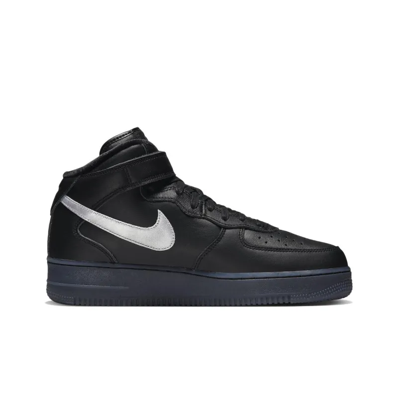 Nike Air Force 1 Mid Premium 'Black Metallic Silver'-1