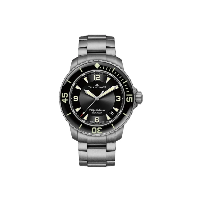 BLANCPAIN FIFTY FATHOMS Automatic Mechanical Movement Men's Watches Watch 45mm Black Dial Titanium Watch Case-0