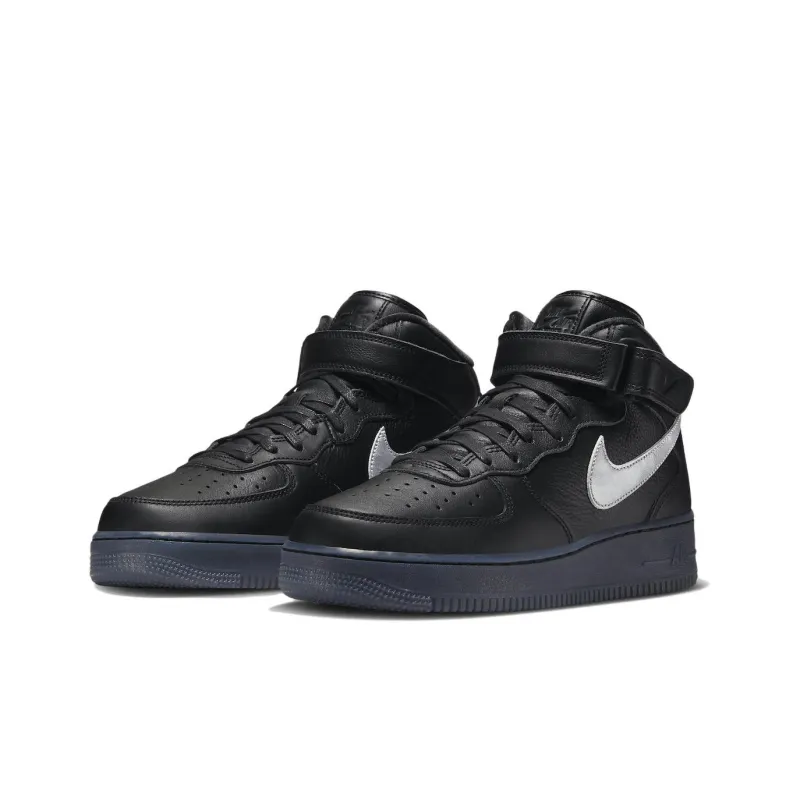Nike Air Force 1 Mid Premium 'Black Metallic Silver'-2