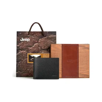 Jeep Cow Leather Wallet Regular Men's Black