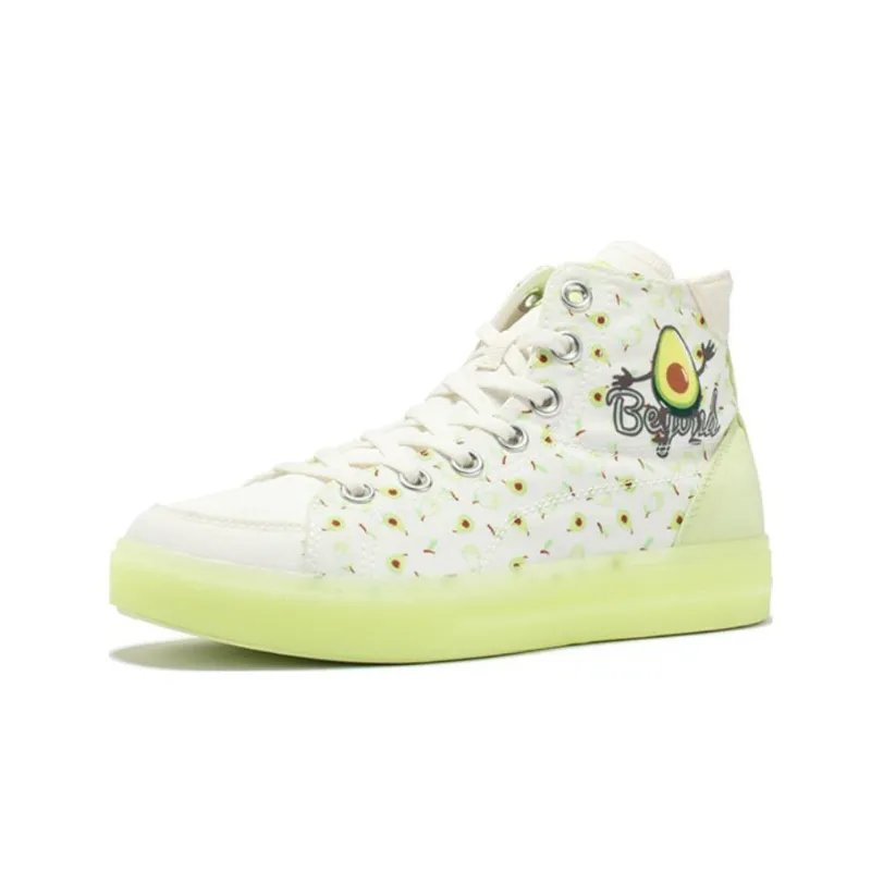 361° Anti-Slip And Wear-Resistant Breathable High-Top Skateboard Shoes Women's Aloe Vera Green-2