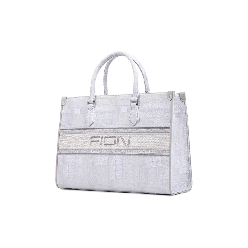 FION Fabric Tote Bag Shopping Bag Handbag Women's Light Gray-0