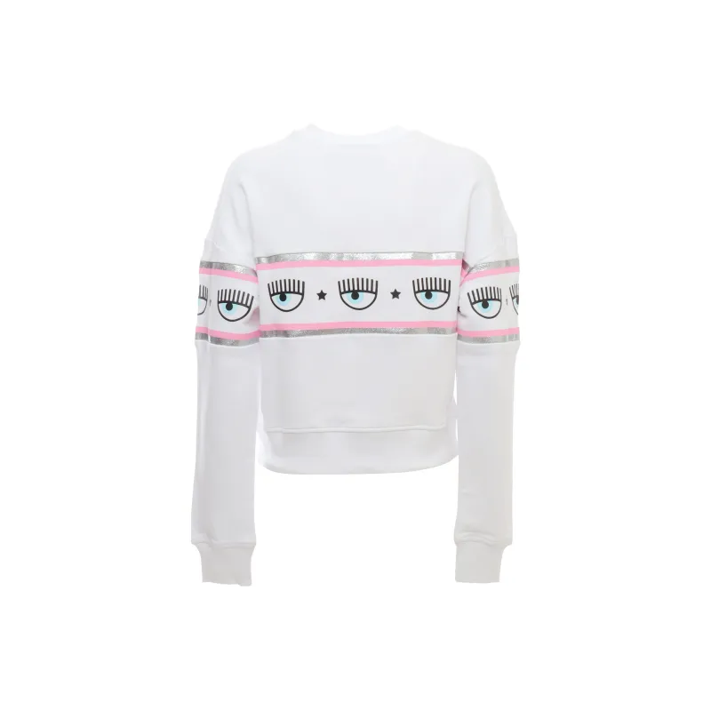 CHIARA FERRAGNI Logo-tape Cotton Sweatshirt-1