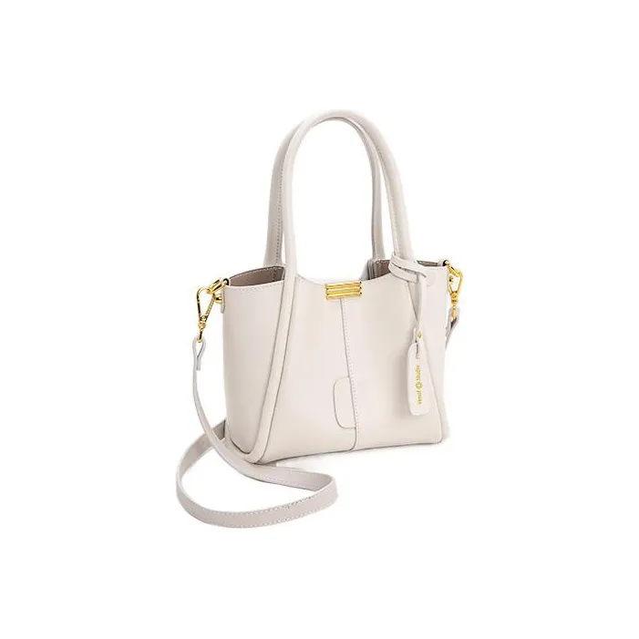 VENOF Cow Leather Handbag Tote Bag Trumpets Women's Solid Color-2