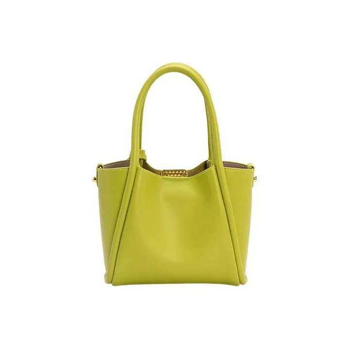 VENOF Cow Leather Handbag Tote Bag Trumpets Women's Solid Color-7
