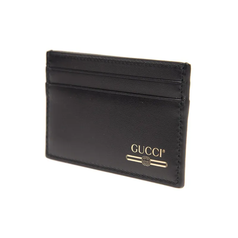 GUCCI Calfskin Card Holder Regular Men's Black-1