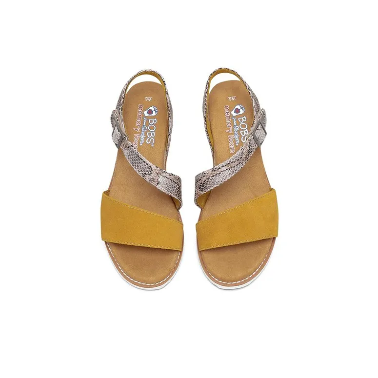 Skechers DESERT KISS Beach Sandals Women's Yellow Silver-3
