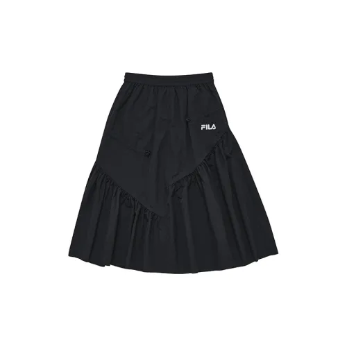 FILA FUSION TOKYO STUDIO Casual Long Skirts Women's Pitch Black