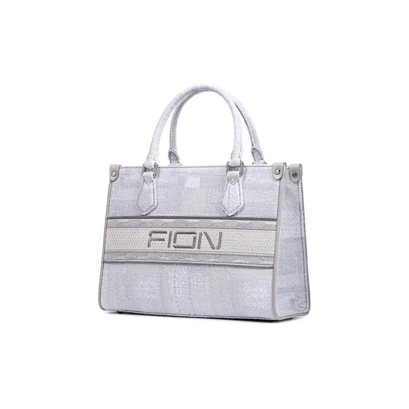 FION Fabric Tote Bag, Shopping Bag, Handbag, Crossbody Bag Regular Women's Light Gray-1