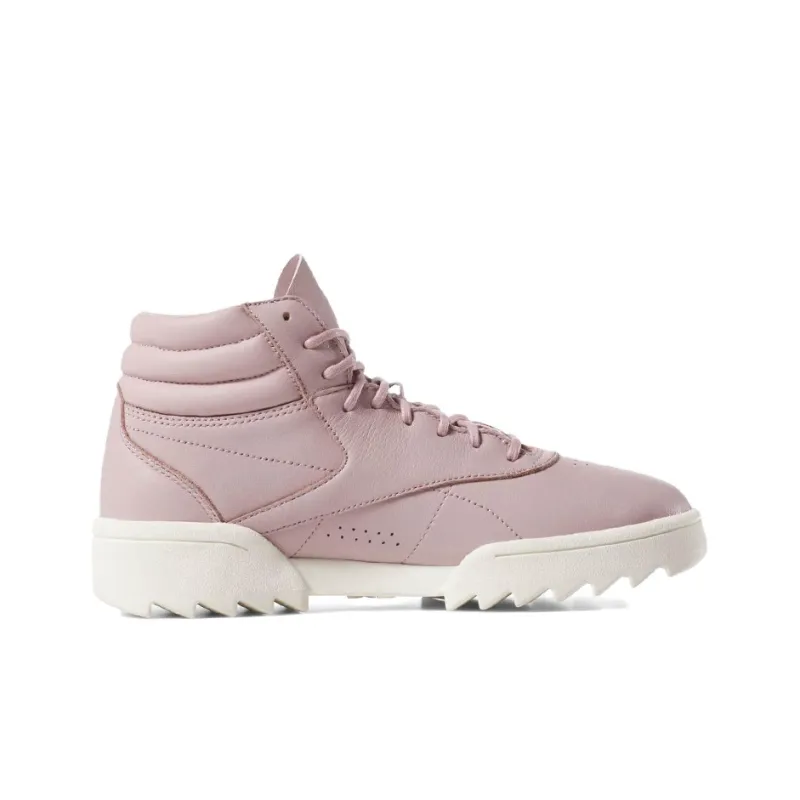 Reebok Freestyle Hi Nova Anti-Slip Wear-Resistant High-Top Skateboard Shoes Women's Rose Pink-1