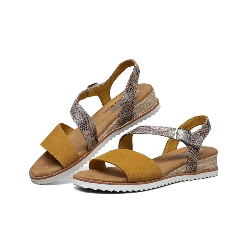 Skechers DESERT KISS Beach Sandals Women's Yellow Silver-2