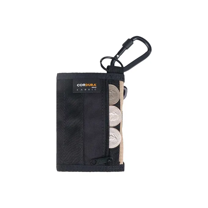 Rough Enough Nylon Coin Purse, Card Holder, Key Pouch Mini Unisex Black-2
