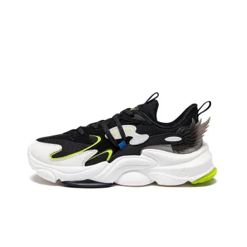 Erke Anti Slip And Wear Resistant Breathable Low Top Casual Running Shoes Men's Black Orange Green