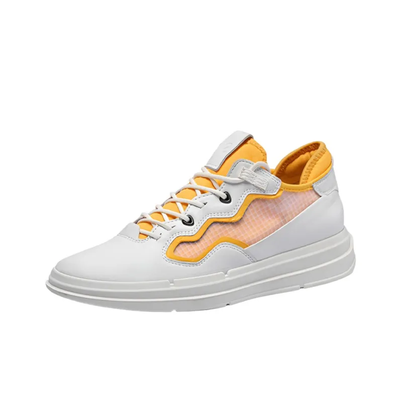 Ecco Softly Cool X Low-Top Skateboard Shoes Women's White Orange-2