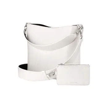 FIND KAPOOR Artificial Leather Messenger Bag, Crossbody Bag Regular Unisex Ivory White