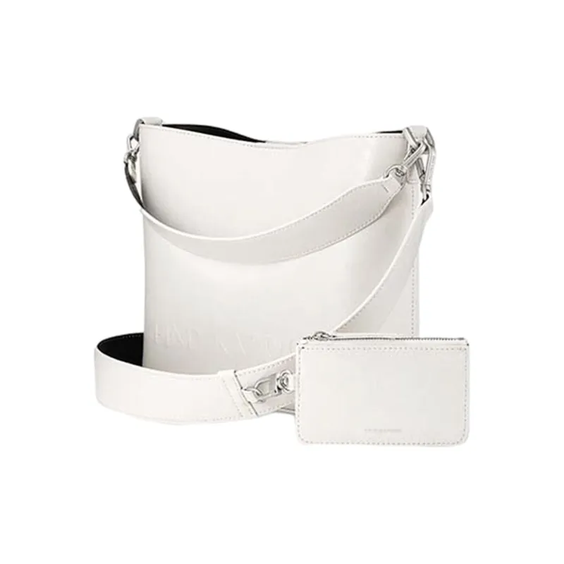 FIND KAPOOR Artificial Leather Messenger Bag, Crossbody Bag Regular Unisex Ivory White-0