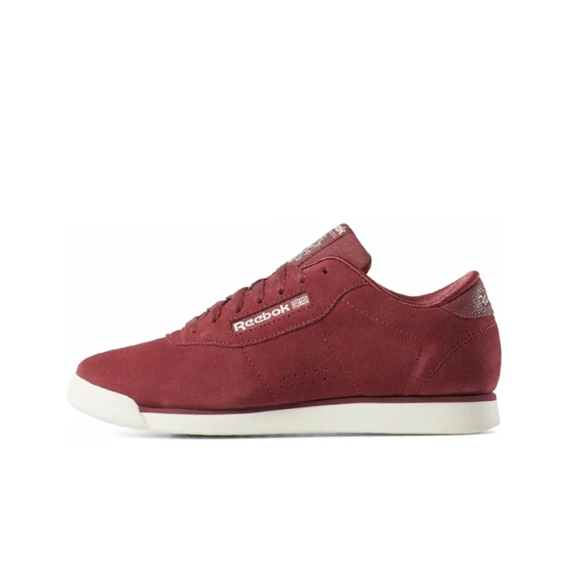 Reebok Princess Leather Coverage Warm Slip-Resistant Low-Top Skateboard Shoes Women's Red-0