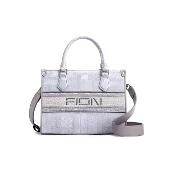FION Fabric Tote Bag, Shopping Bag, Handbag, Crossbody Bag Regular Women's Light Gray