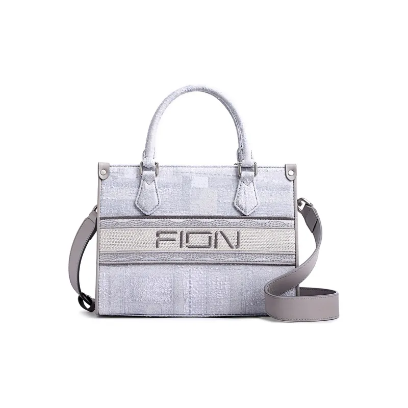 FION Fabric Tote Bag, Shopping Bag, Handbag, Crossbody Bag Regular Women's Light Gray-0