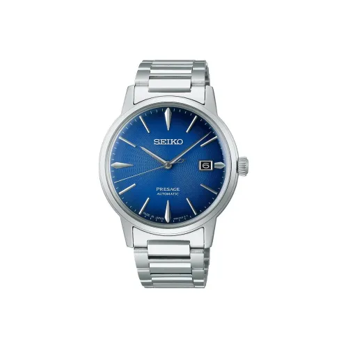 SEIKO Automatic Mechanical Movement Stainless Steel Strap Watch Men's Watch Blue Dial