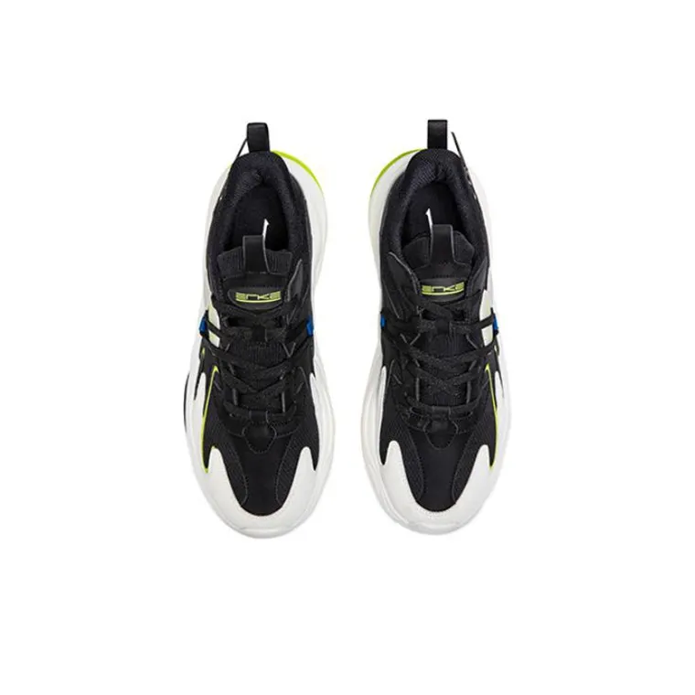 Erke Anti-Slip And Wear-Resistant Breathable Low-Top Casual Running Shoes Men's Black Orange Green-2