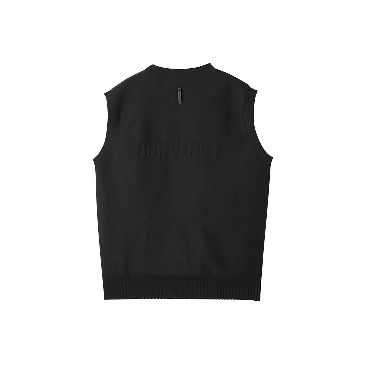 NORVINCY Crew Neck Knitted Fabric Badge Vest Unisex-1