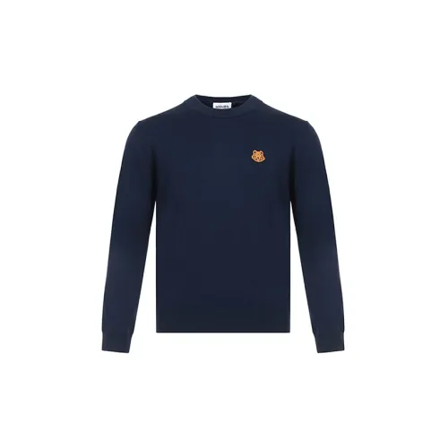 KENZO Classic Tiger Head Sweaters Men Navy