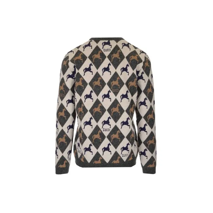 GUCCI Fitted Knitwear Men's Black Gray Color-1