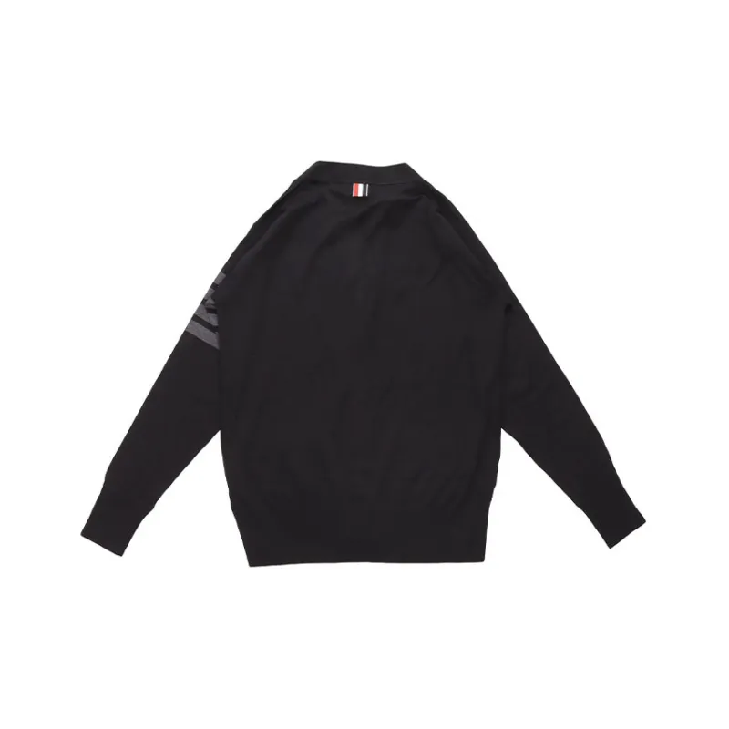 THOM BROWNE 4 Bar V Neck Cardigan-1