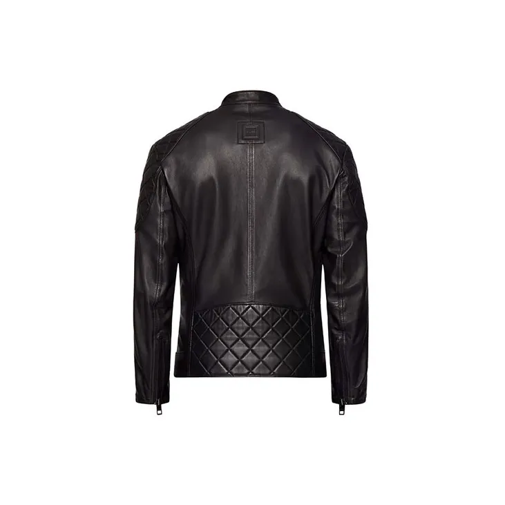 HUGO BOSS Leather Jacket Coat Men's Brown-1
