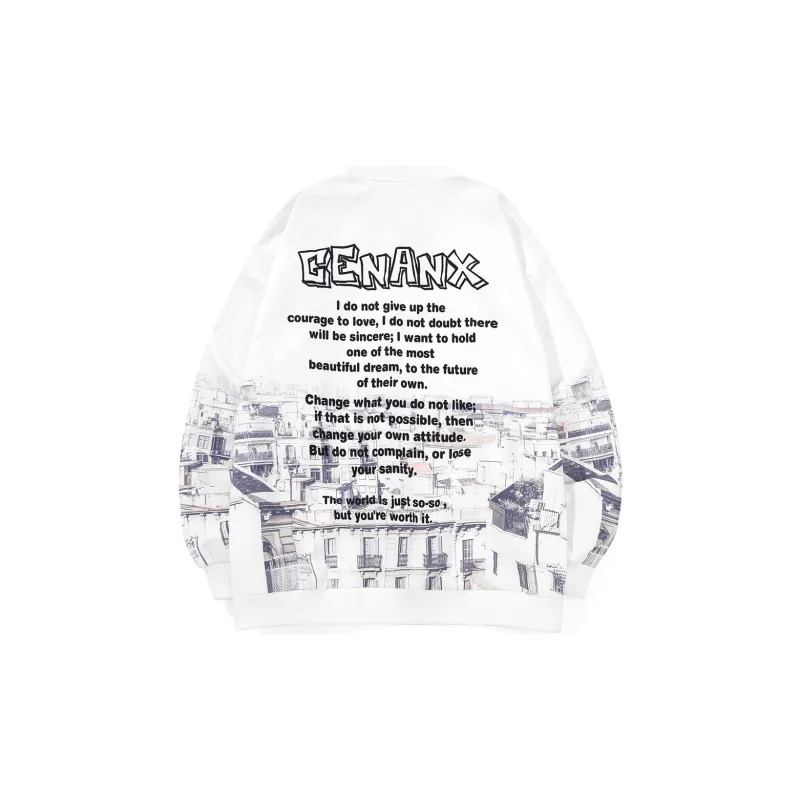 GENANX Baseball Jacket Unisex White-1