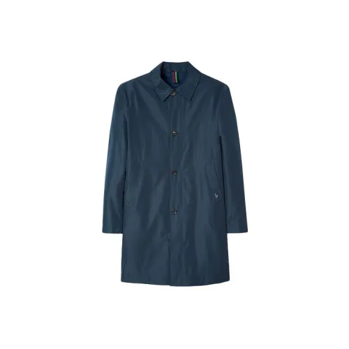 Paul Smith Trench Coats Men Navy Blue