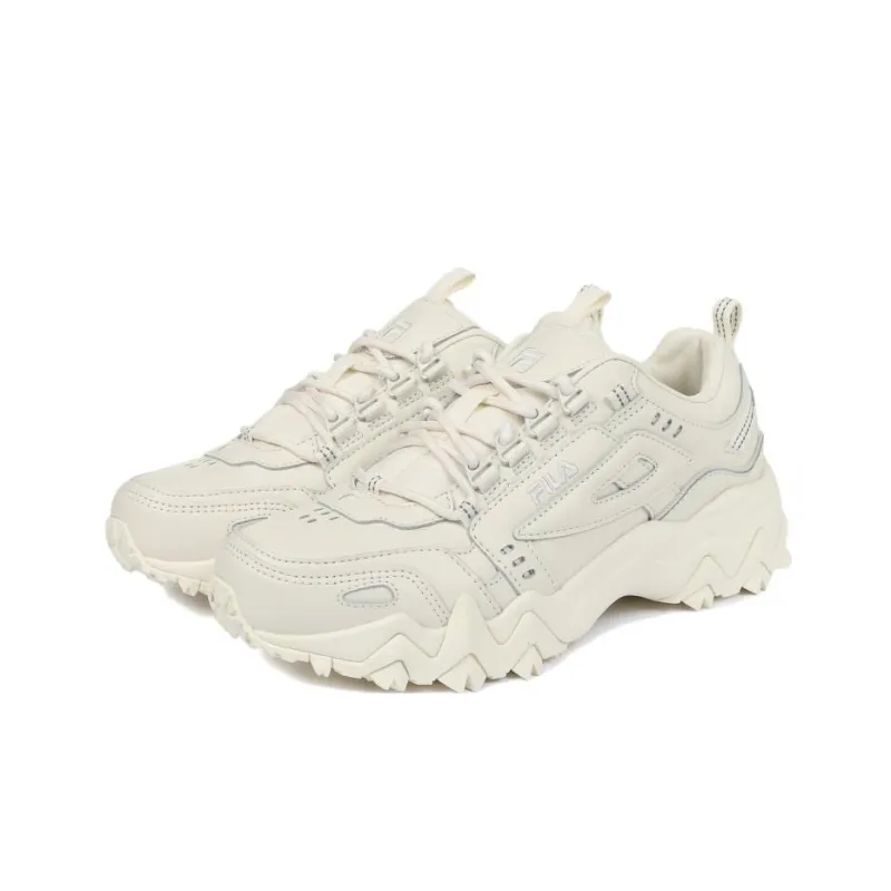 FILA Oakmont Cushioning Anti Slip And Wear Resistant Low Top Casual Shoes Unisex Ecru Korean Style-2