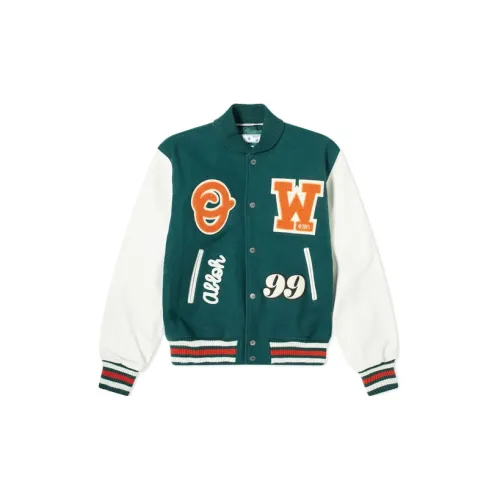 OFF-WHITE Barrel Leather Varsity Jacket 